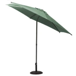Parasol Droit Rond 2,7m Soya Vert Olive Hespéride -Magasin Mobilier parasol droit rond 27m soya vert olive hesperide 2