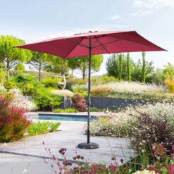 Parasol Mat Central 2x3 M Loompa Bordeaux Hespéride