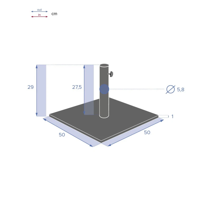 Pied De Parasol Plaque 20 Kg Anthracite Hespéride 5 Pied De Parasol Plaque 20 Kg Anthracite Hespéride – Image 5