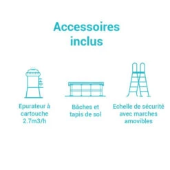 Piscine Tubulaire Prism Rectangulaire 4.88 X 2.44 X 1.07m Intex + Accessoires -Magasin Mobilier piscine tubulaire prism rectangulaire 488 x 244 x 107m intex accessoires 3