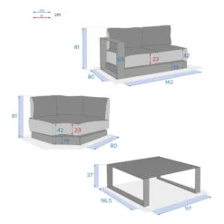 Salon D'angle 5 Places Allure Anthracite / Graphite Hespéride -Magasin Mobilier salon d angle 5 places allure anthracite graphite hesperide 3