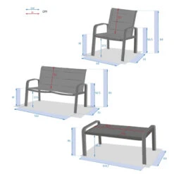 Salon De Jardin 4 Places Elyn Bleu Canard / Graphite Hespéride -Magasin Mobilier salon de jardin 4 places elyn bleu canard graphite hesperide 7