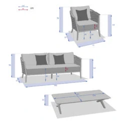 Salon De Jardin 5 Places Embruns Praline / Noisette Hespéride -Magasin Mobilier salon de jardin 5 places embruns praline noisette hesperide 1 2