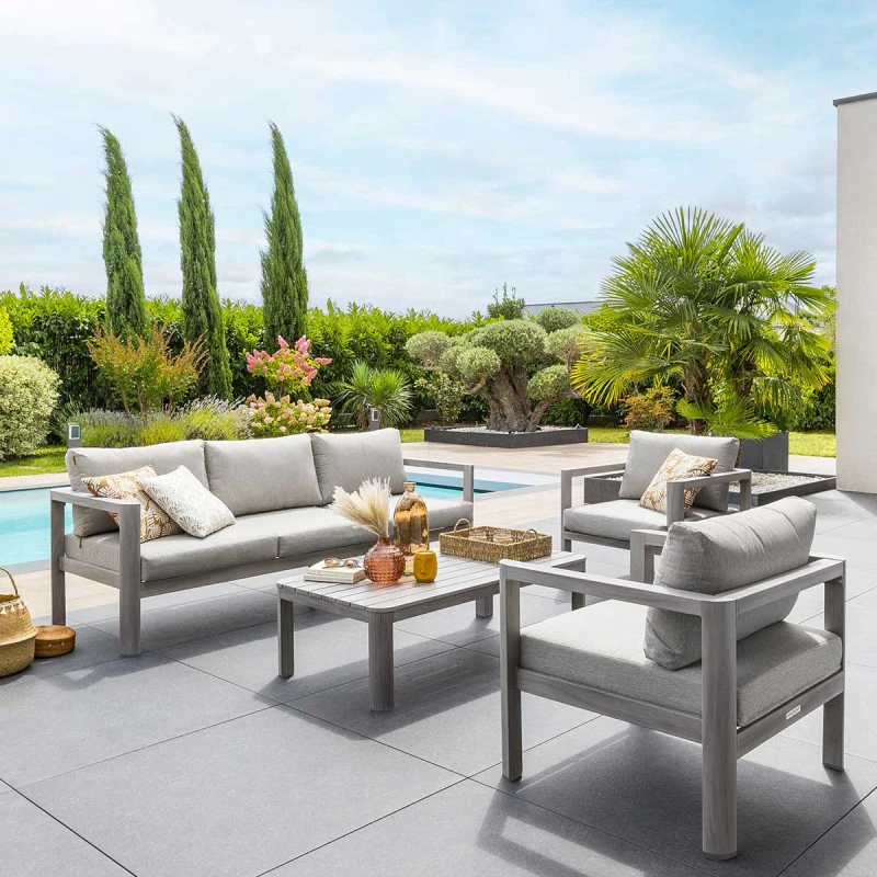Salon De Jardin 5 Places Jauca Noisette / Gris Boisé Hespéride 1 Salon De Jardin 5 Places Jauca Noisette / Gris Boisé Hespéride