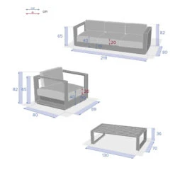 Salon De Jardin Allure Gris Minéral/blanc 5p Hespéride -Magasin Mobilier salon de jardin allure gris mineralblanc 5p hesperide 3