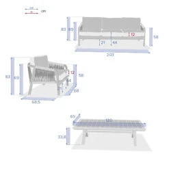 Salon De Jardin En Bois 5p Papouasie Hespéride -Magasin Mobilier salon de jardin en bois 5p papouasie hesperide 3