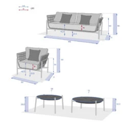 Salon De Jardin 5 Places Rubby Graphite Hespéride -Magasin Mobilier salon de jardin rubby graphite premium hesperide 3