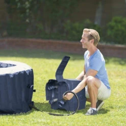 Spa Gonflable 4 Places Bulles Et Leds Blue Navy Intex -Magasin Mobilier spa gonflable blue navy 4 places intex 7