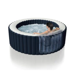 Spa Gonflable 6 Places Bulles Et Leds Blue Navy Intex -Magasin Mobilier spa gonflable bulles et leds 6 places blue navy intex 9