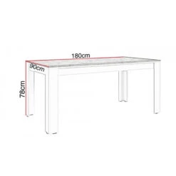 Table à Manger 180cm Blanc Et Gris Béton Gent -Magasin Mobilier table a manger 180cm blanc et gris beton gent 2