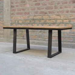 Table à Manger Bois Et Pieds Métal En U -Magasin Mobilier table a manger bois et pieds metal en u 3