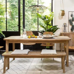 Table à Manger Extensible Bois D'acacia Banila Atmosphera 11 Table à Manger Extensible Bois D'acacia Banila Atmosphera -Magasin Mobilier table a manger extensible bois d acacia banila atmosphera 5