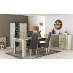 Demeyere Table Avec Rallonge 170/230x90cm Cannes -Magasin Mobilier table avec rallonge 170 230x90cm cannes chene champagne beton clair 4