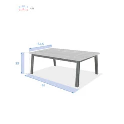Table Basse Extérieure Oriengo Blanc Hespéride -Magasin Mobilier table basse exterieure oriengo blanc hesperide 3