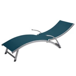 Transat Samba Pliable Et Empilable Bleu Canard Hespéride -Magasin Mobilier transat samba bleu can hesperide 5