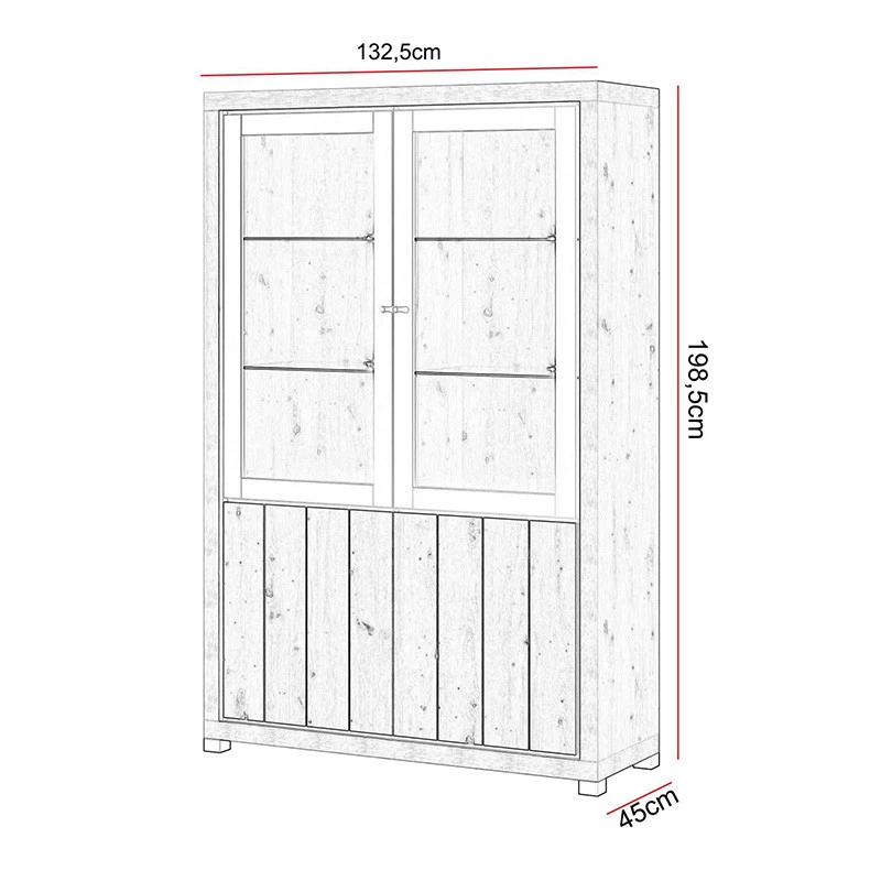 Vitrine 2 Portes + 2 Portes Vitrées Dijon 5 Vitrine 2 Portes + 2 Portes Vitrées Dijon – Image 5