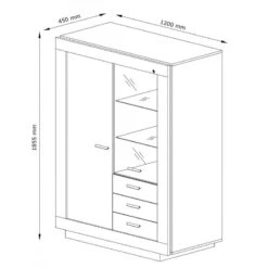 Vitrine 2 Portes 3 Tiroirs Marseille -Magasin Mobilier vitrine 2 portes 3 tiroirs marseille 4