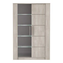 Demeyere Vitrine LED 2 Portes CANNES Chêne Champagne/béton Clair -Magasin Mobilier vitrine led 2 portes cannes chene champagne beton clair 2