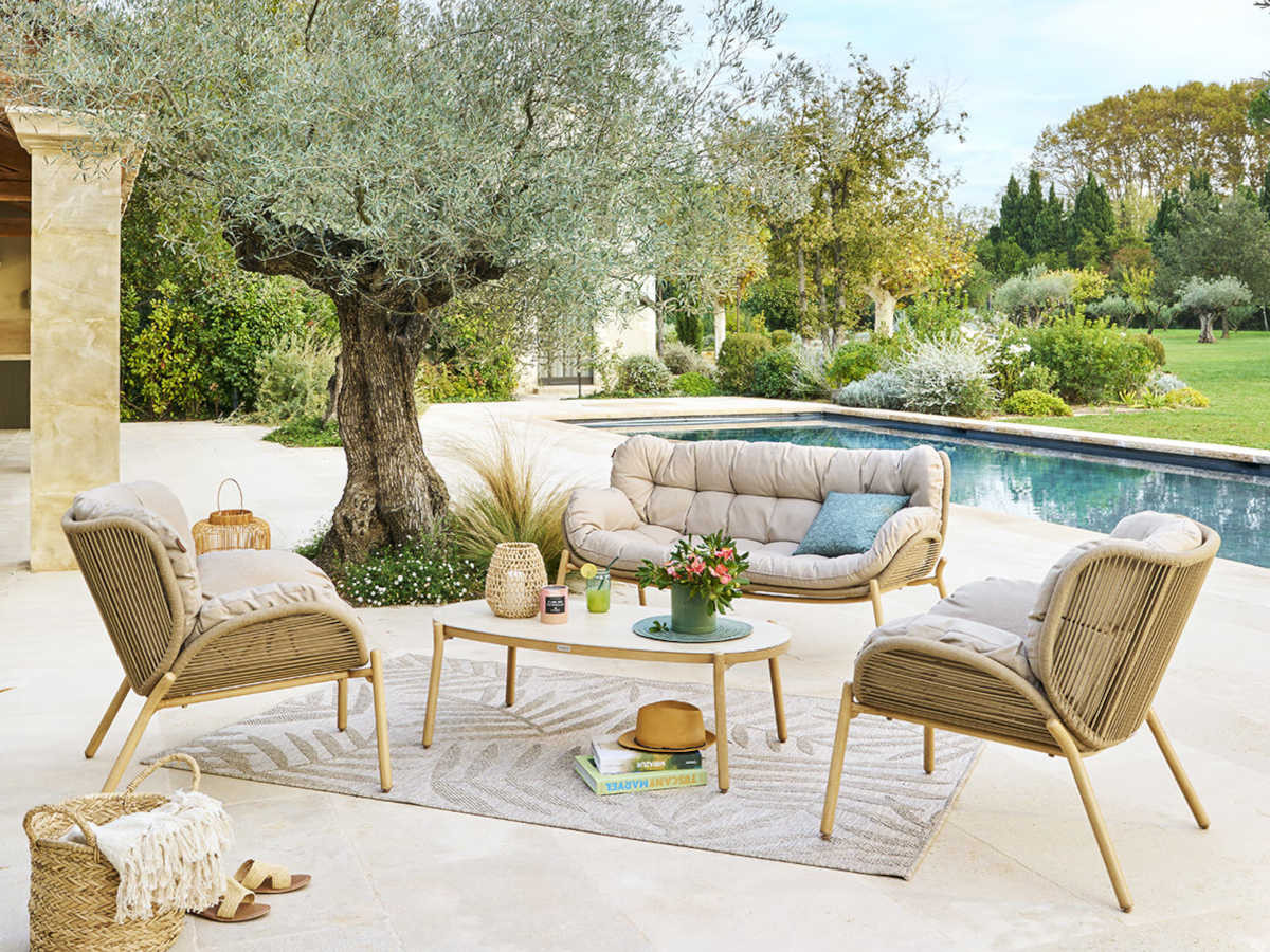 Magasin Mobilier -Magasin Mobilier salon de jardin effet bois meloane 5 places hesperide